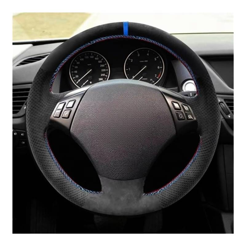 SHANSHAN Lenkradbezug PU Blau Bar Auto Innere Lenkrad Abckung Trim Für 3 Serie E90 E91 2005 2006 2007 2008 2009 2010 2011 Für X1 E84 2010 2011 2012 2013 von SHANSHAN