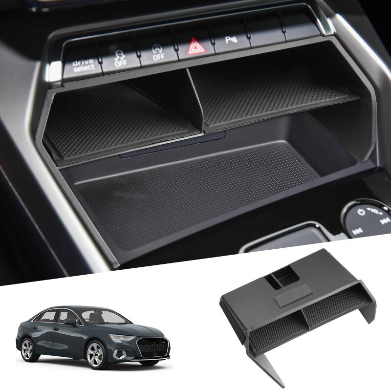 SHAOHAO Kompatibel mit Audi A3 8Y 2020-2024 Ablagefach Mittelkonsole Auto Zubehör Audi A3 2023 Organizer Aufbewahrungsbox Original A3 8Y 2024 von SHAOHAO