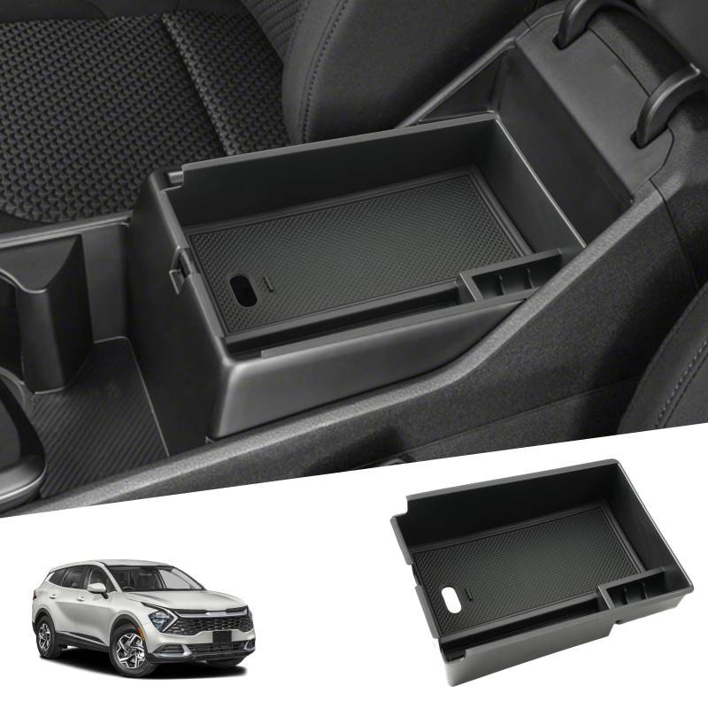 SHAOHAO Kompatibel mit KIA Sportage NQ5 2022 2023 2024 Plug-in hybrid/hybrid/mild hybrid Mittelkonsole Armlehne Aufbewahrungsbox Mittelarmlehne Organizer Tray, Multifunktionaler Handschuhfach von SHAOHAO