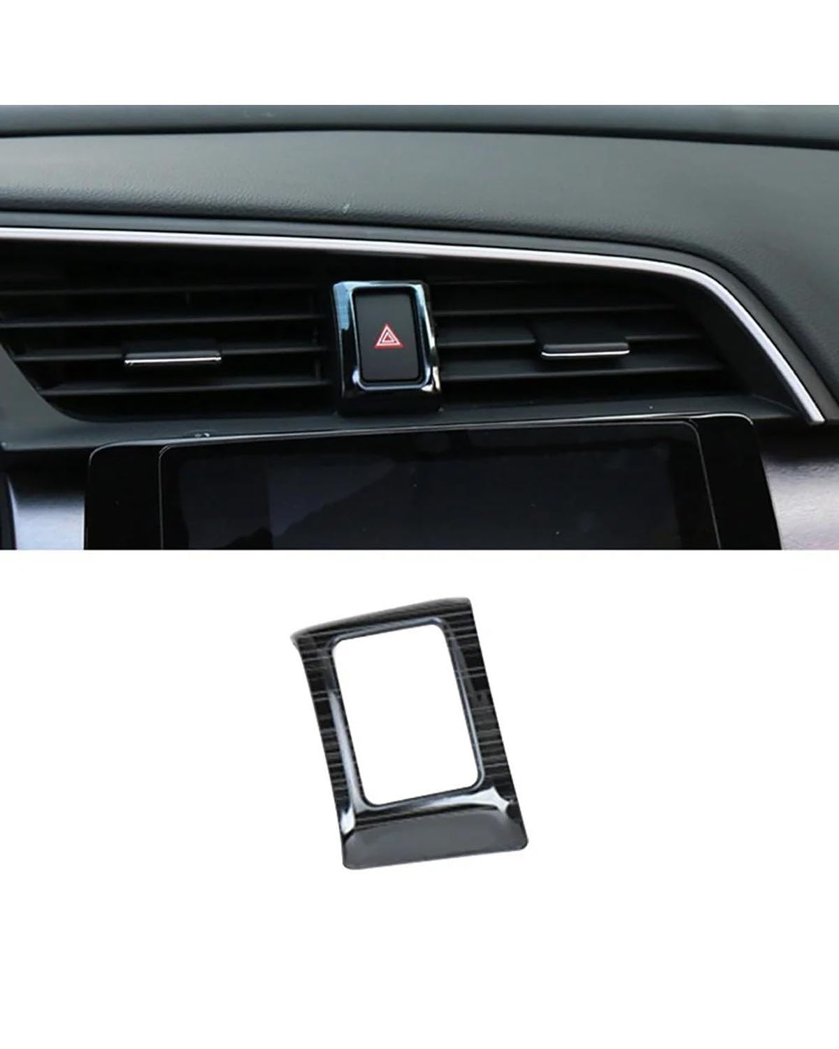 Auto Mittelkonsole Aufkleber Paneel 1PC Für Civic Für 10th 2016 2017 2018 2019 2020 Auto Center Konsole Licht Warnung Licht Rahmen Styling Aufkleber Auto Schalttafel Aufkleber Paneel(Black) von SHAOXING