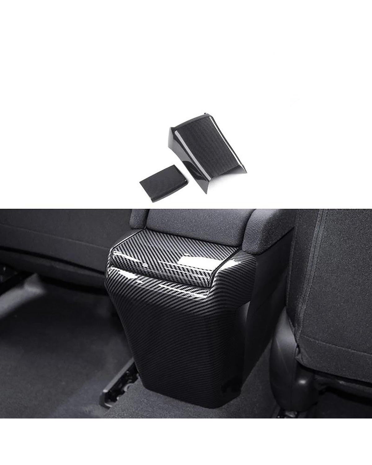 Auto Mittelkonsole Aufkleber Paneel Für 10. Für Civic Für Limousine 2016 2017-2021 ABS Carbon Look Konsole Shift Panel Armlehne Box Abdeckung Trim Auto Schalttafel Aufkleber Paneel(Rear Armrest Cover) von SHAOXING