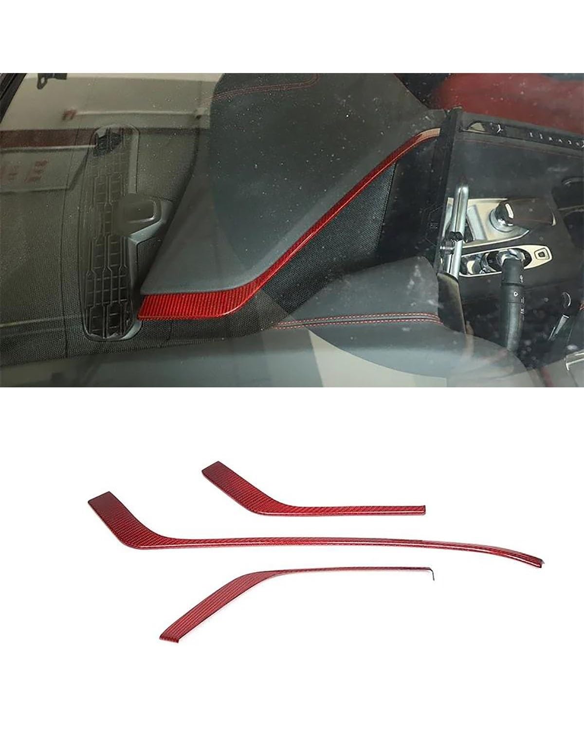 Auto Mittelkonsole Aufkleber Paneel Für Corvette Für C8 Z51 Z06 2020 2021 2022 2023 2024 Carbon Fiber Car Center Console Dashboard L Form Abdeckung Trim Auto Zubehör Auto Schalttafel Aufkleber Paneel( von SHAOXING