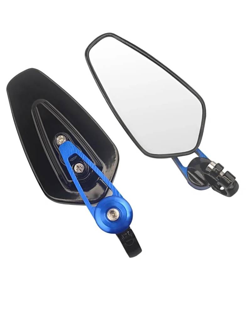 Motorradspiegel Für Kawasaki Für Z125 Pro Für Z650 Für Z900 Z1000 ER6N ER6 Motorradspiegel 7 8 "22mm Moto Lenker Endseitenrückspiegel Motorrad Rückspiegel(Blue) von SHAOXING