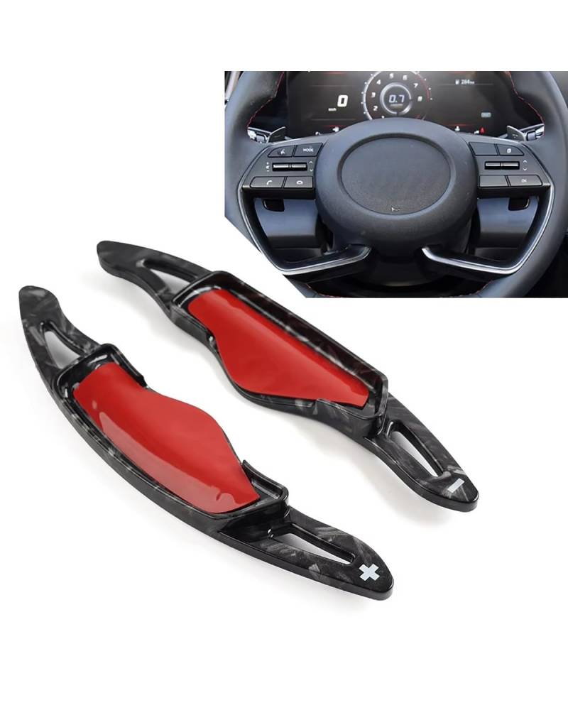 Schaltwippen Auto Lenkrad Schaltwippenverlängerung Für Hyundai Für Elantra Für Sonata Für Tucson Für Genesis Für G70 Lenkradg Paddle(Forged Pattern) von SHAOXING