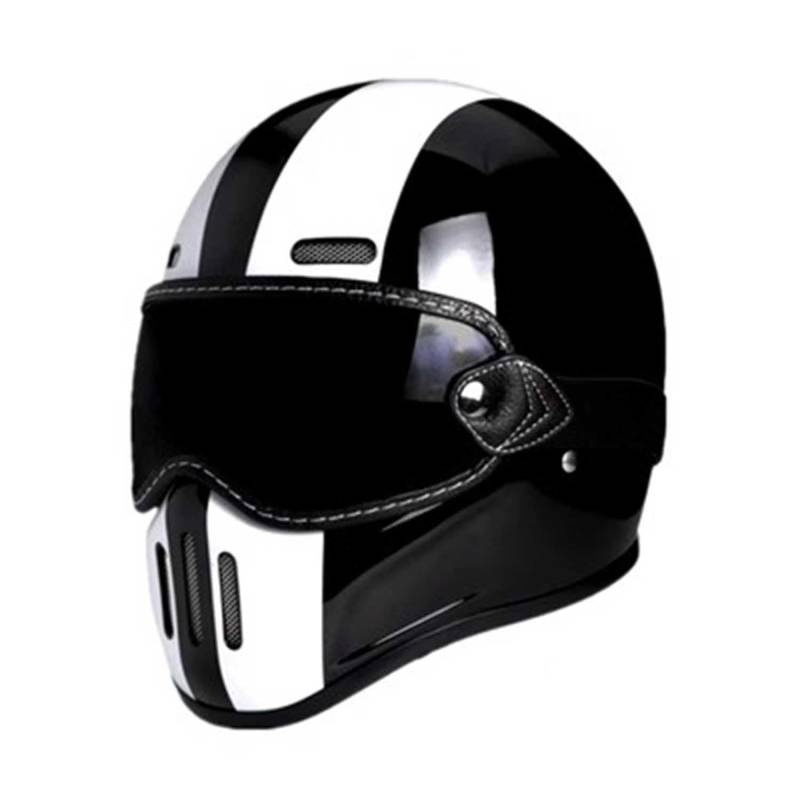 Vintage Motorrad Integralhelme, Motorrad Motocrosshelme Mit Schutzbrille, Retro Open Face Motorrad Helme DOT/ECE-Zulassung, Herren Damen Lokomotive Helme Für Moped Roller ( Color : A , Size : L=(59-60 von SHAPLE