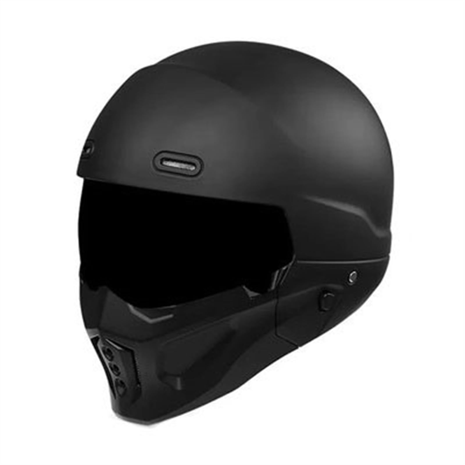 Vintage Motorrad Lokomotive Helme Mit Schwarzem Visier, Integralhelme Herren Damen, Motorradhelm DOT/ECE-Zugelassen, Motocrosshelme Für ATV UTV ( Color : B , Size : M=57-58cm ) von SHAPLE