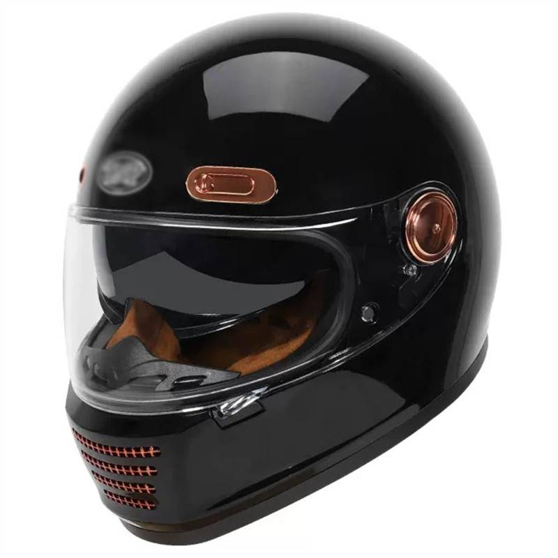 Vintage Motorradhelm DOT/ECE-Zugelassen, Motorrad Integralhelme Mit Transparentem Visier, Motorrad Klapphelme Herren Damen, Lokomotive Helme Für ATV UTV ( Color : E , Size : M=(57-58cm) ) von SHAPLE