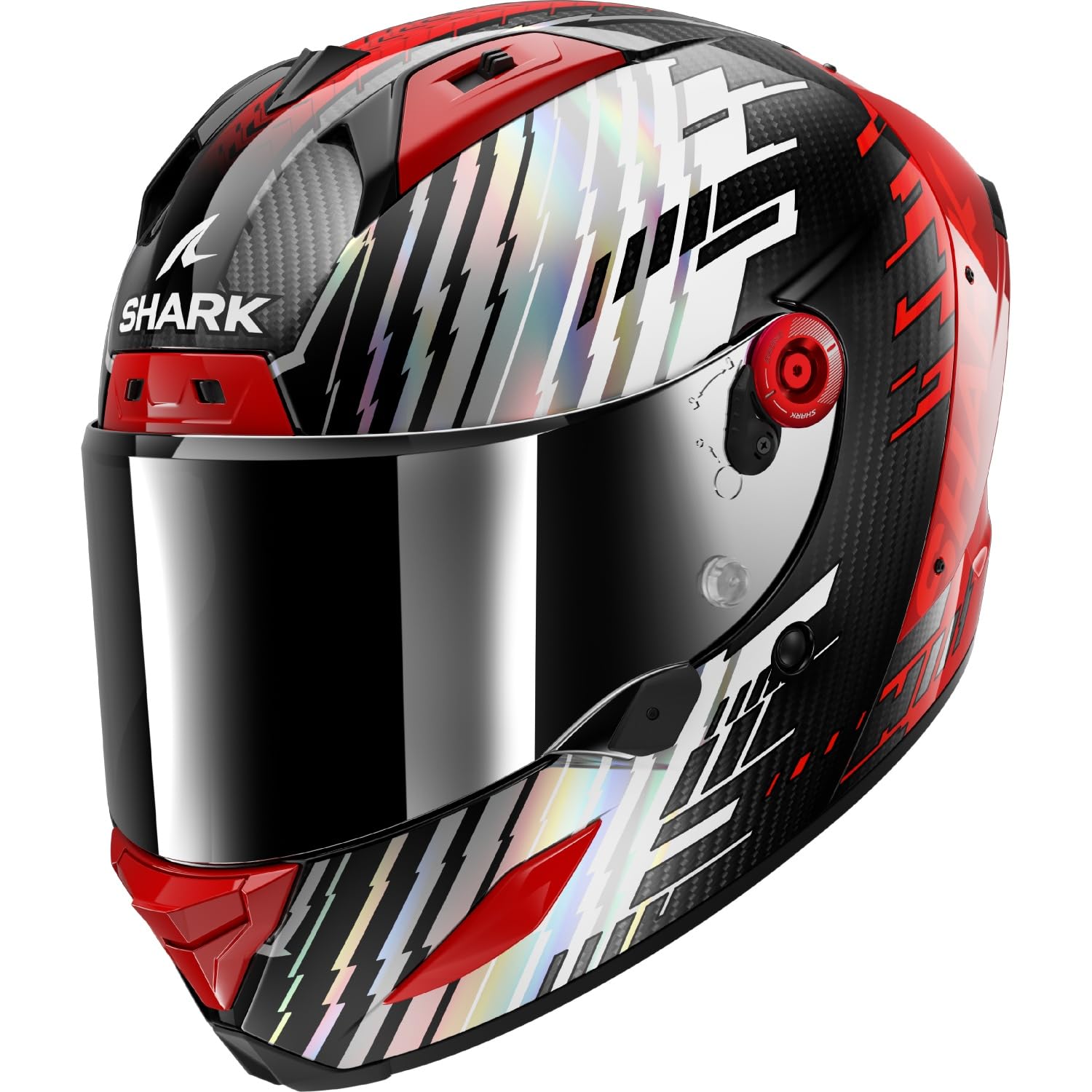 SHARK, Integraler Motorradhelm AERON EDGY Carbon Red Chrome DRU, M von SHARK