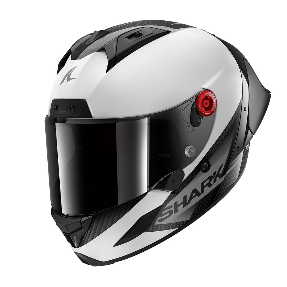 SHARK, Integraler Motorradhelm AERON-GP BLANK SP Carbon White Anthracite, L von SHARK