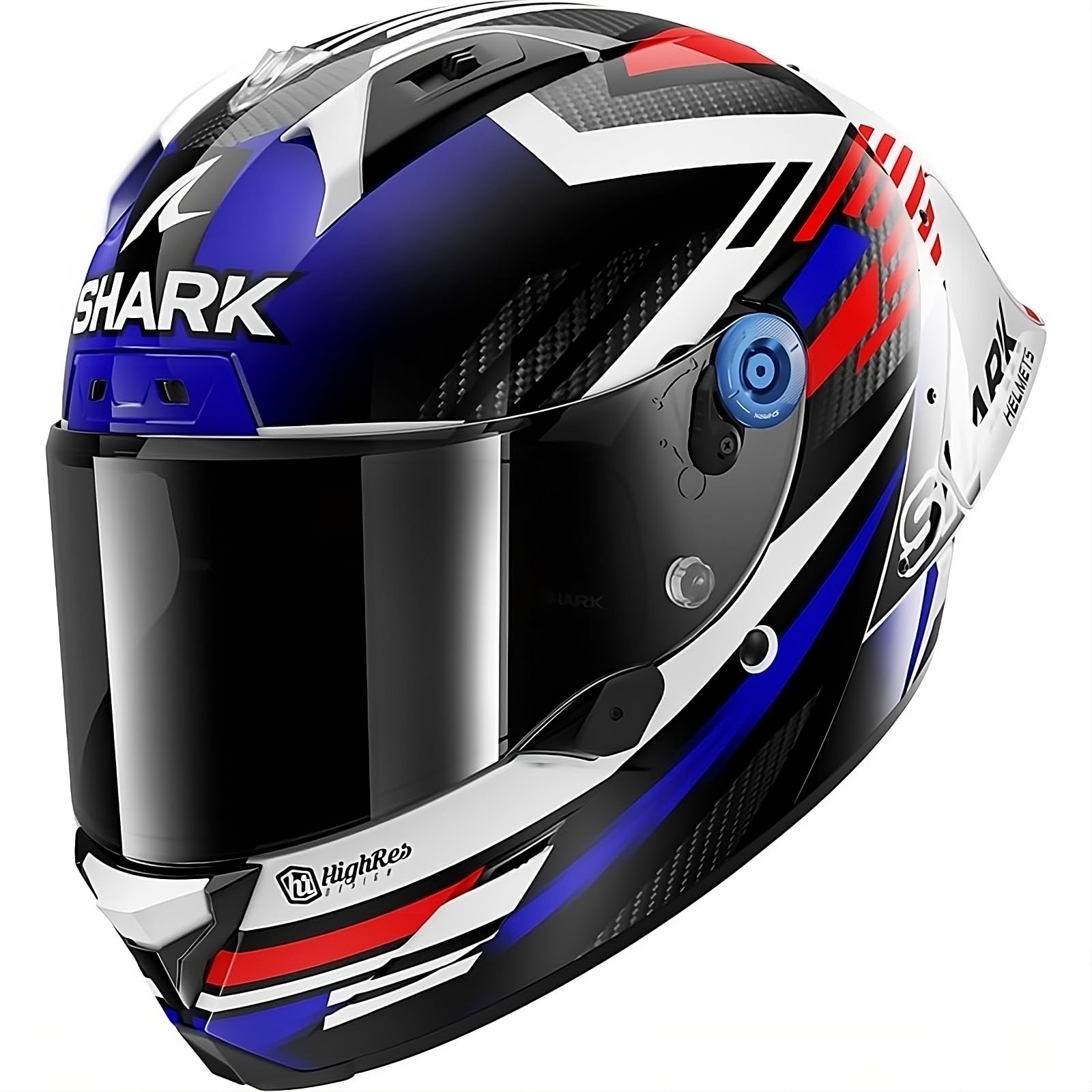 SHARK, Integraler Motorradhelm AERON GP FIM FIRSTLAP Carbon Blue Red DBR, XS von SHARK