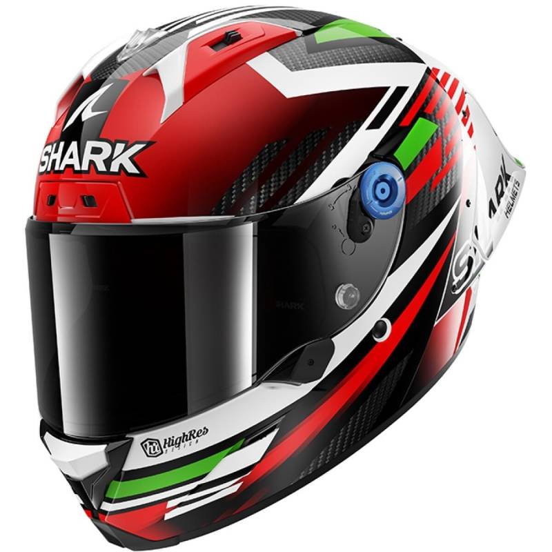 SHARK, Integraler Motorradhelm AERON GP FIM FIRSTLAP Carbon Red Green DRG, L von SHARK