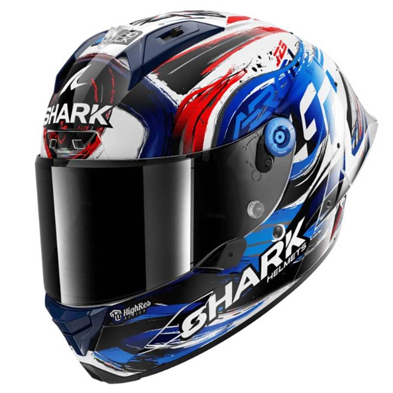 SHARK, Integraler Motorradhelm AERON GP FIM REPLICA ZARCO SIGNATURE White Black Blue WKB, M von SHARK