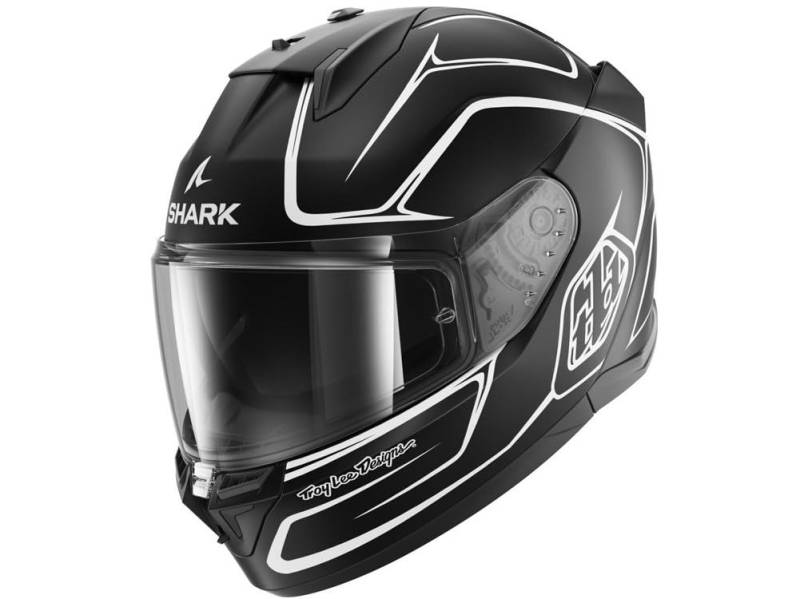 SHARK, Integraler Motorradhelm D-SKWAL 3 DRONE x TROY LEE DESIGN Mat Black White Black, L von SHARK