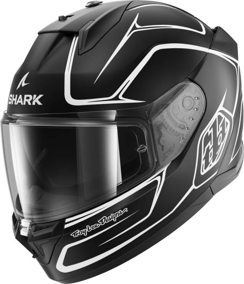 SHARK, Integraler Motorradhelm D-SKWAL 3 DRONE x TROY LEE DESIGN Mat Black White Black, XL von SHARK