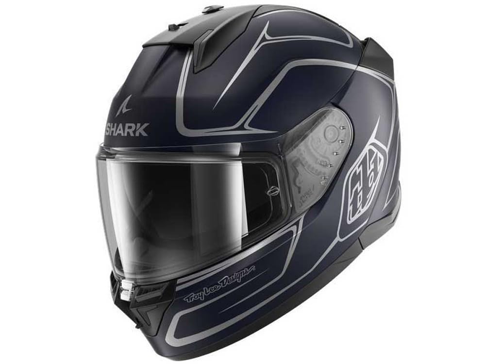 SHARK, Integraler Motorradhelm D-SKWAL 3 DRONE x TROY LEE DESIGN Mat Blue Silver Blue, L von SHARK