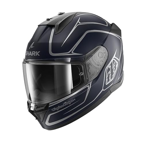 SHARK, Integraler Motorradhelm D-SKWAL 3 Drone x Troy LEE Design Mat Blue Silver Blue, XL von SHARK