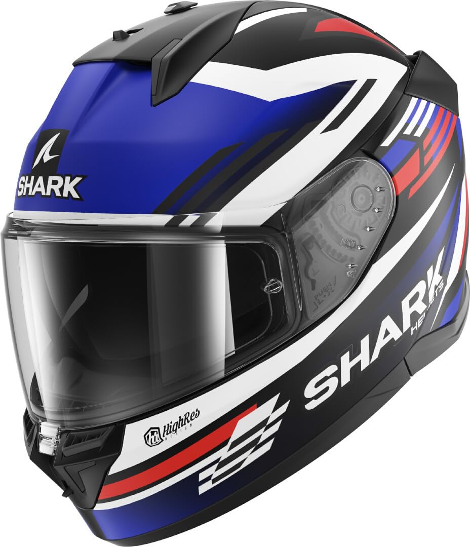 SHARK, Integraler Motorradhelm D-SKWAL 3 FIRSTLAP Black Blue Red KBR, M von SHARK