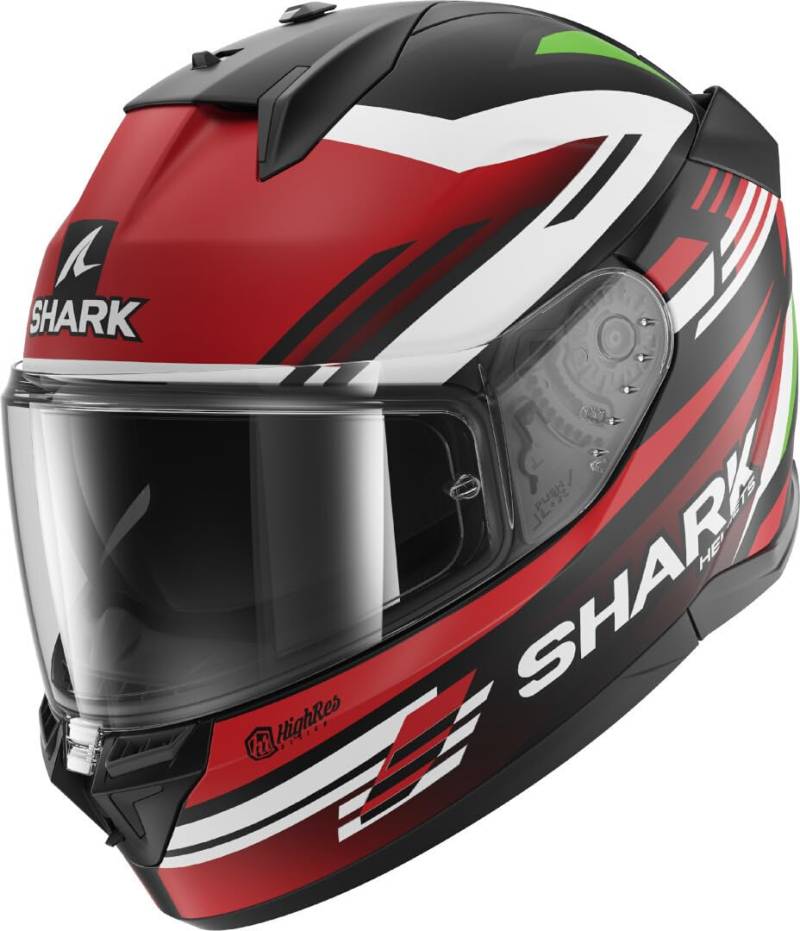 SHARK, Integraler Motorradhelm D-SKWAL 3 FIRSTLAP Black Red Green KRG, L von SHARK