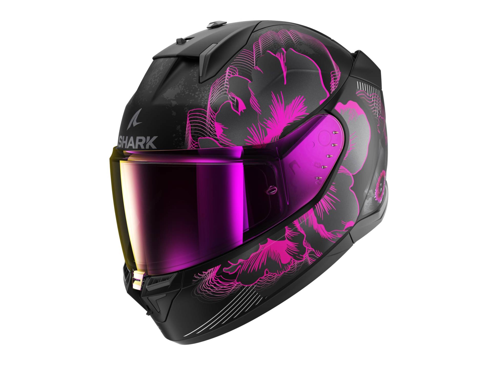 SHARK, Integraler Motorradhelm D-SKWAL 3 MAYFER Matt Black/Pink KVA, M von SHARK