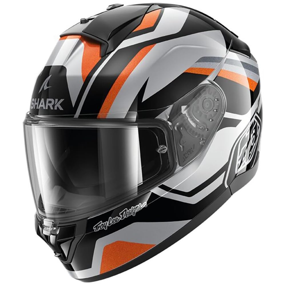 SHARK, Integraler Motorradhelm RIDILL 2 APEX x TROY LEE DESIGN Silver Black Orange, XS von SHARK