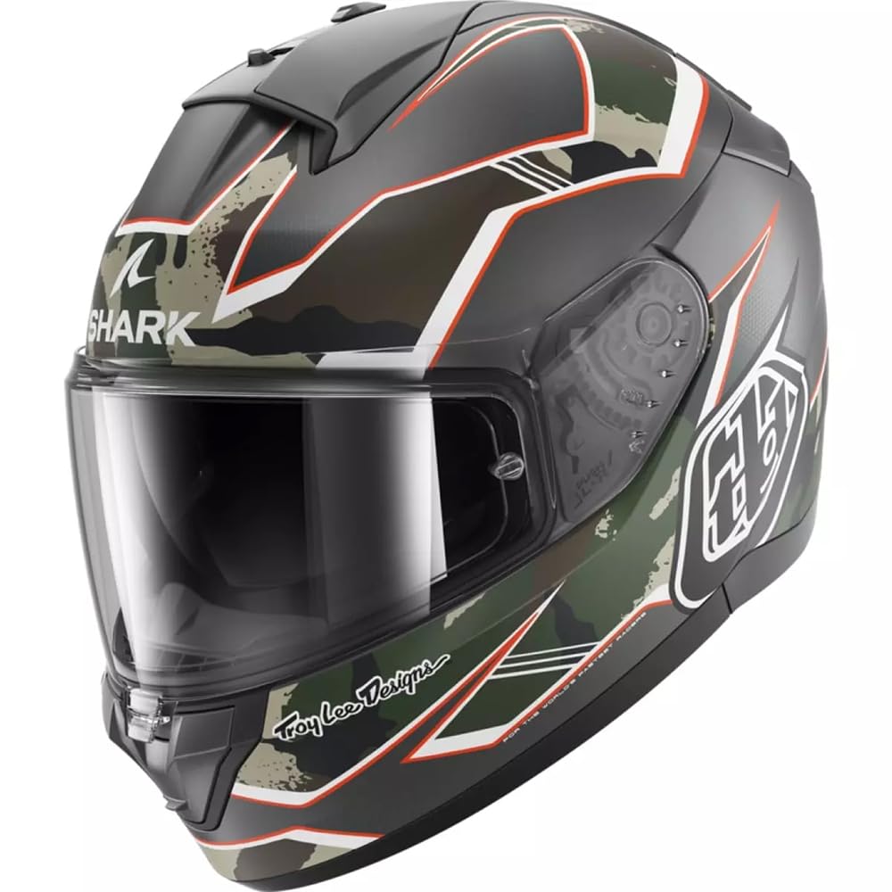 SHARK, Integraler Motorradhelm RIDILL 2 MATRIX x TROY LEE DESIGN CAMO Anthracite Green Chocolat, M von SHARK