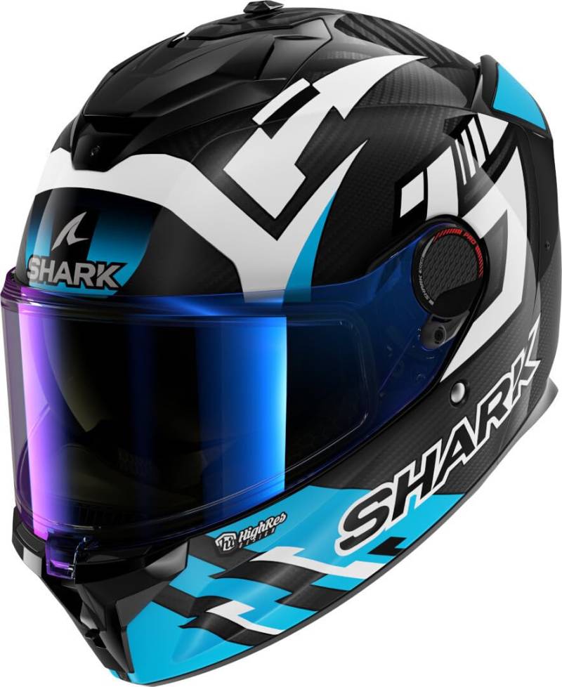 SHARK, Integraler Motorradhelm SPARTAN GT PRO CARBON ZARCO TRACK RACER Carbon White Blue DWB, L von SHARK