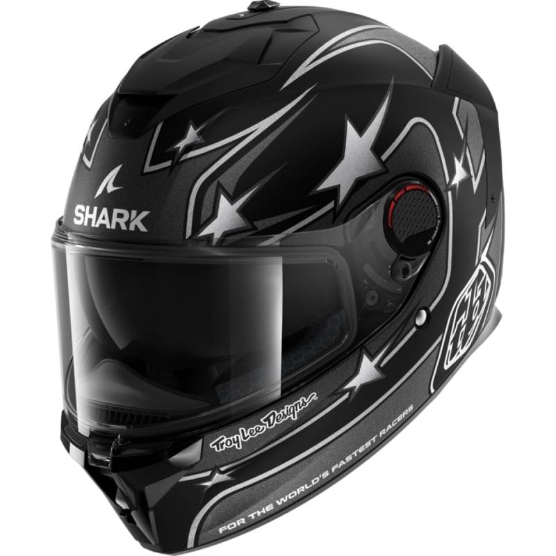 SHARK, Integraler Motorradhelm SPARTAN GT PRO FLAGSTAFF x TROY LEE DESIGNS Mat Black Anthracite Silver, M von SHARK