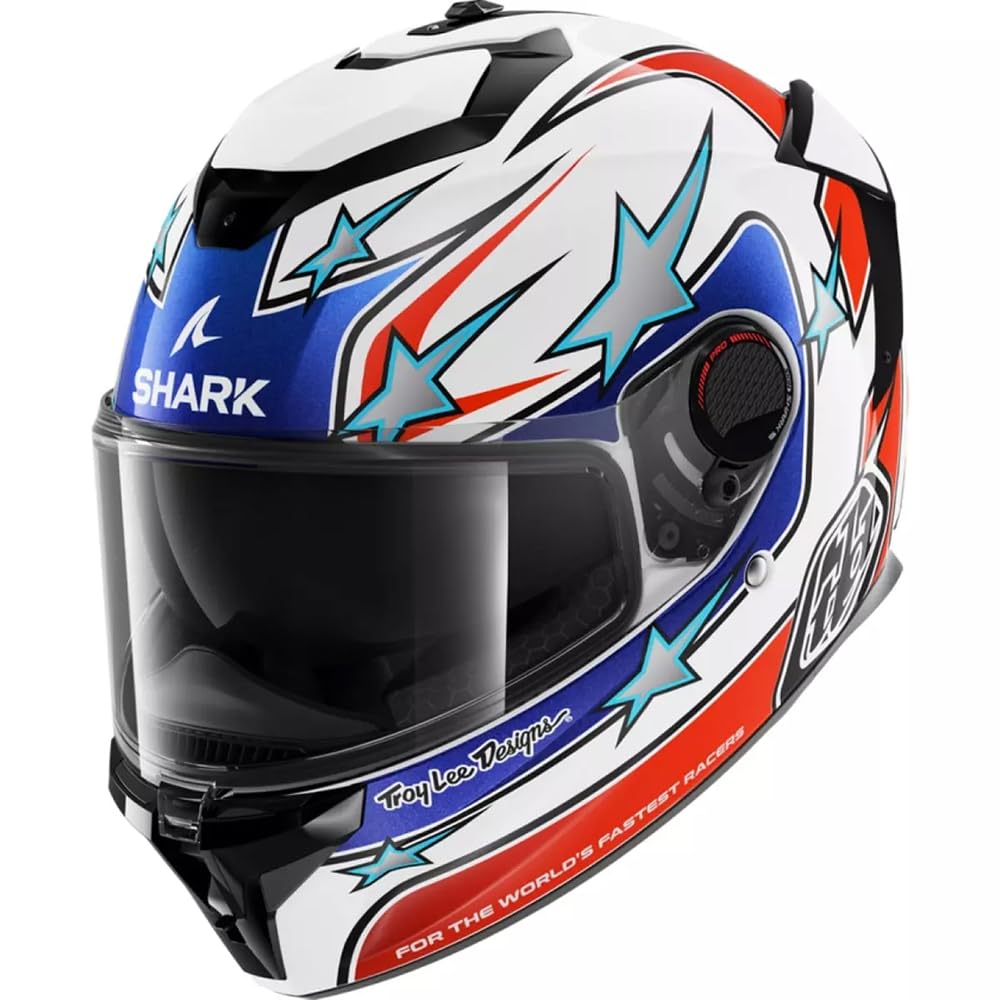 SHARK, Integraler Motorradhelm SPARTAN GT PRO FLAGSTAFF x TROY LEE DESIGNS White Red Blue, L von SHARK