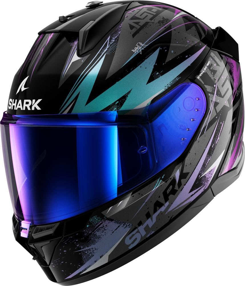 SHARK, Integralhelme motorrad D-SKWAL 3 BLAST-R black green glitter KGX, XS von SHARK