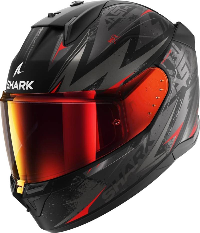 SHARK, Integralhelme motorrad D-SKWAL 3 BLAST-R mat black anthracite red KAR, M von SHARK