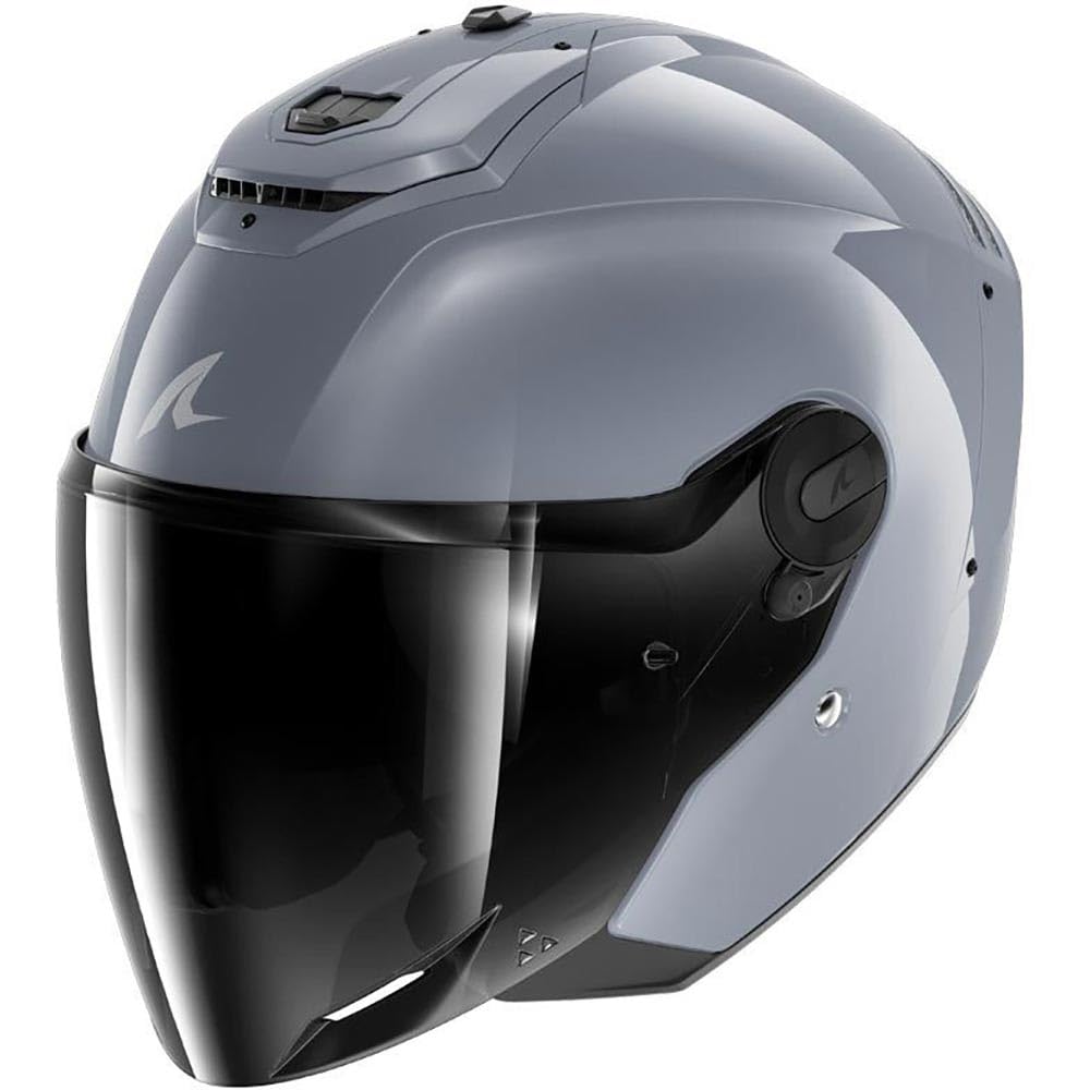 SHARK, Jet Motorradhelm RS JET CARBON DARK SHADOW Gun Silver S05, L von SHARK