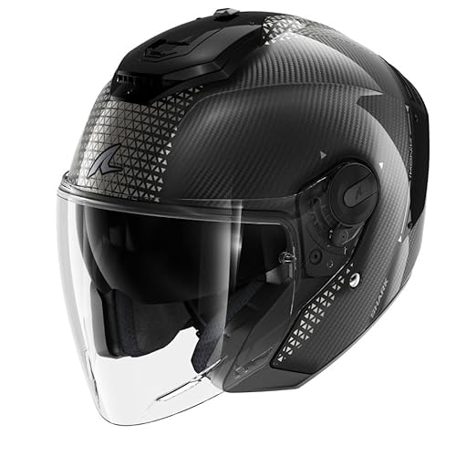 SHARK, Jet-Motorradhelm RS JET CARBON IKONIK Black Chrome DKU, M von SHARK