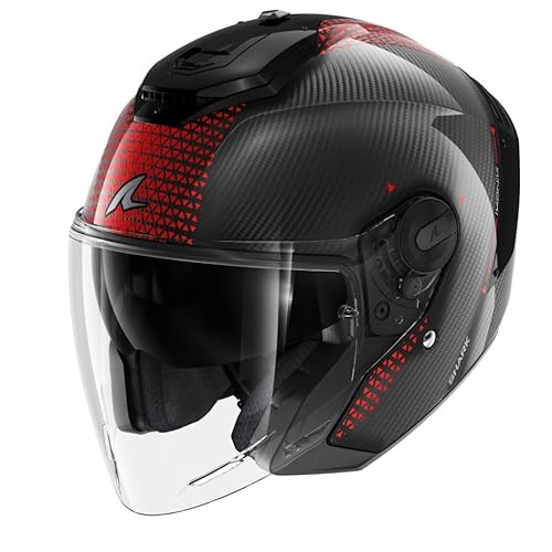 SHARK, Jet-Motorradhelm RS JET CARBON IKONIK Red Chrome DRU, M von SHARK