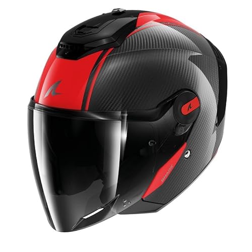 SHARK, Jet-Motorradhelm RS JET CARBON SKIN Red Carbon DRD, L von SHARK