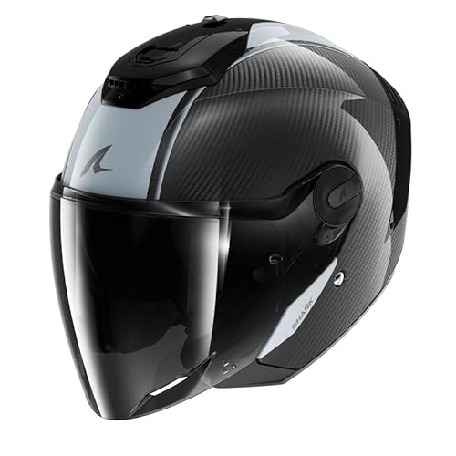 SHARK, Jet-Motorradhelm RS JET CARBON SKIN Silver Carbon DSD, S von SHARK