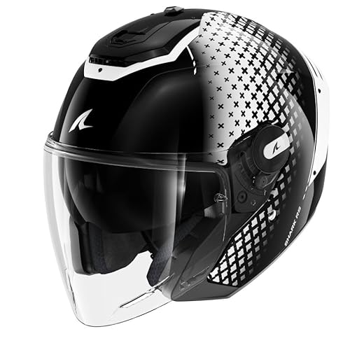 SHARK, Jet-Motorradhelm RS JET STRIDE Black White KWK, S von SHARK