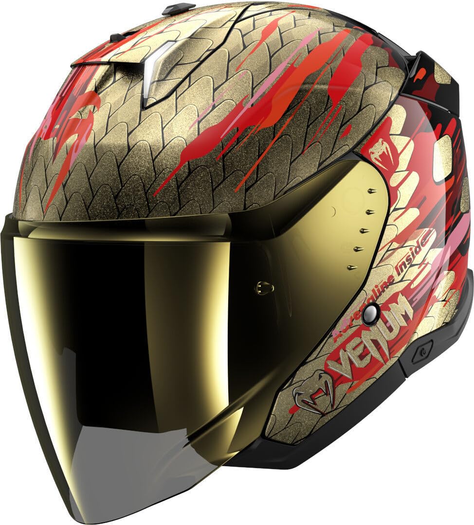 SHARK, Jet Motorradhelm SKWAL i3 JET VENUM Black Red Gold KRQ, M von SHARK