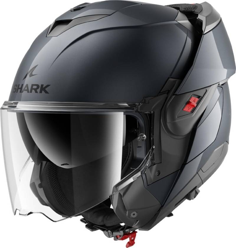 SHARK, Modularer Motorradhelm OXO BLANK Gun Metal A05, XL von SHARK