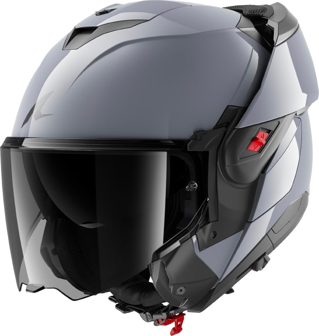 SHARK Unisex OXO Dark Shadow S05 Modularer Motorradhelm, Gun Silver, M von SHARK