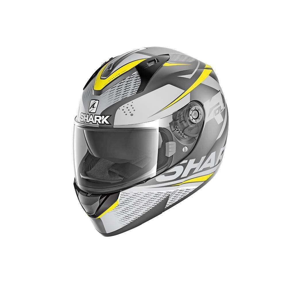 SHARK Herren NC Motorrad Helm, Grau/Schwarz/Fluo, XS von SHARK