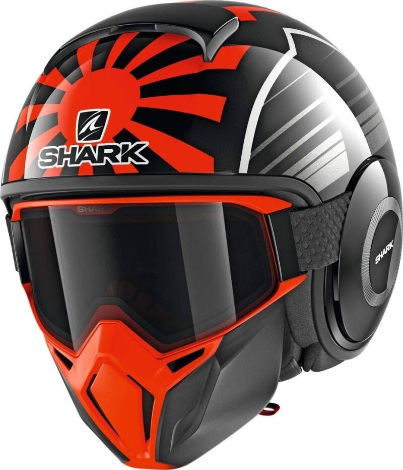 SHARK Herren NC Motorrad Helm, Schwarz/Orange, XL von SHARK