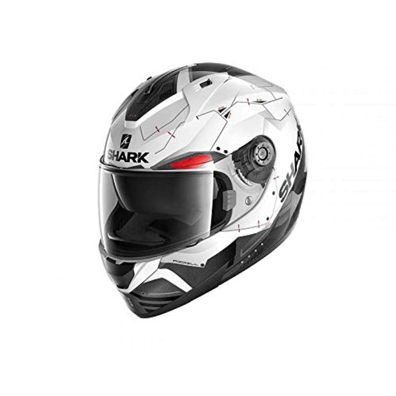 SHARK Herren NC Motorrad Helm, Schwarz/Weiss/Rot, XS von SHARK