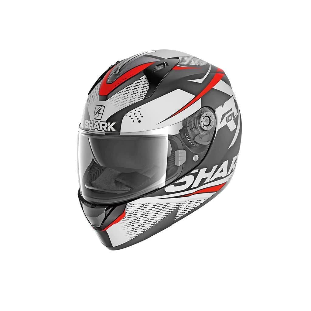 SHARK Herren NC Motorrad Helm, Schwarz/Weiss/Rot, XS von SHARK