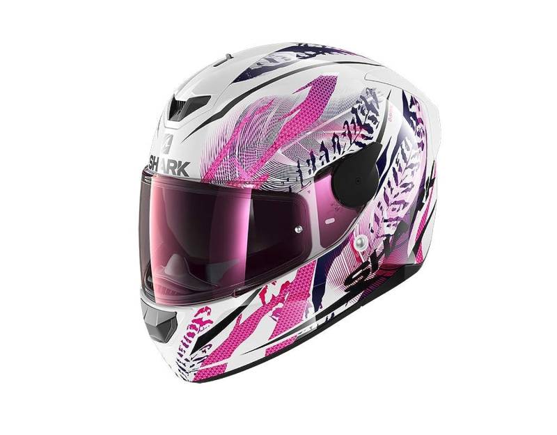 SHARK Herren NC Motorrad Helm, Weiss/Rosa, XS von SHARK