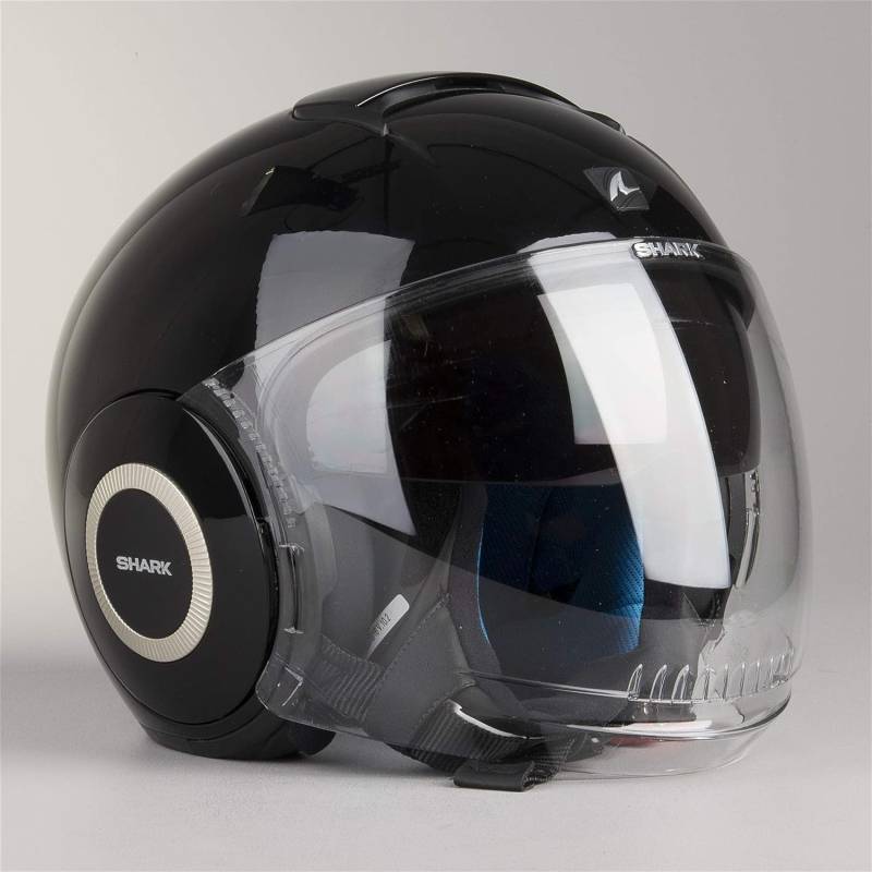 SHARK Motorradhelm Nano Blank, Schwarz, Größe S von SHARK