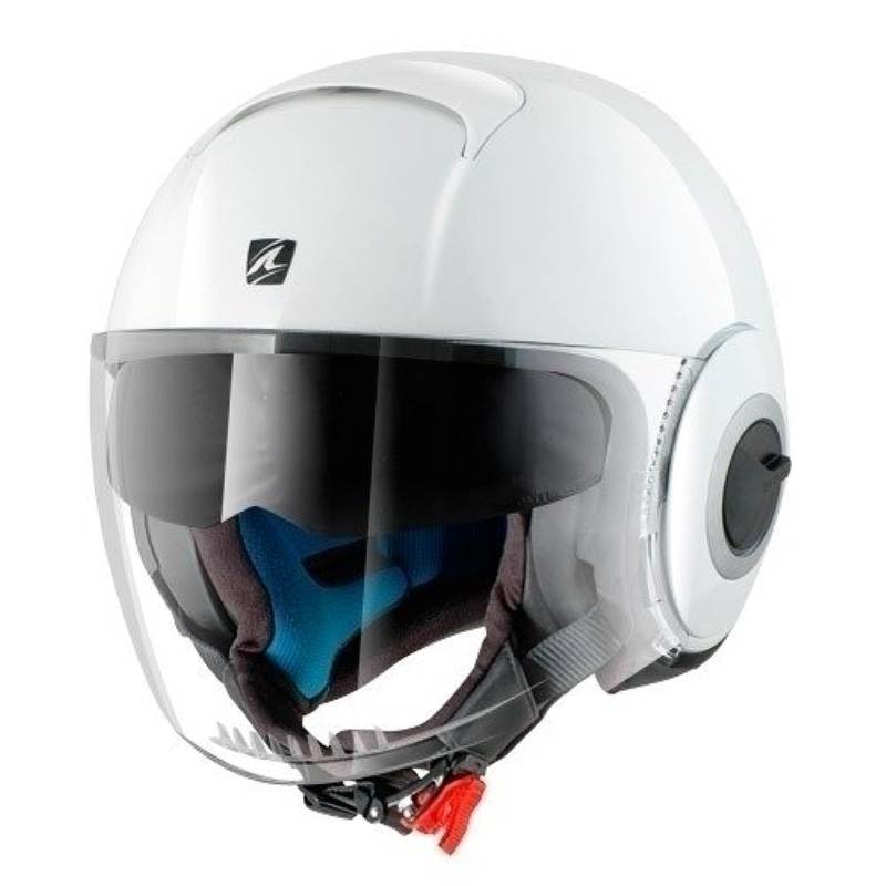 SHARK Motorradhelm Nano Blank, Weiß, Größe S von SHARK