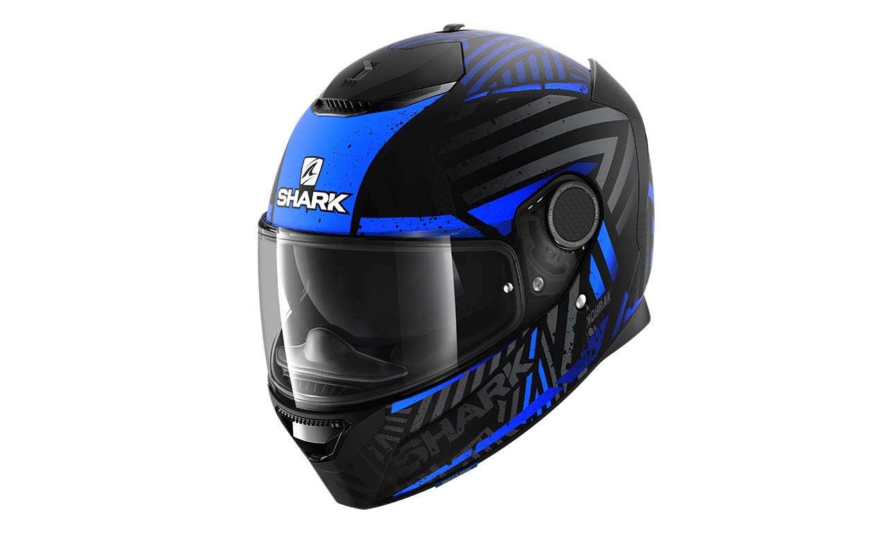 SHARK Motorradhelm SPARTAN 1.2 KOBRAK Mat KBB, Schwarz/Blau, XS von SHARK