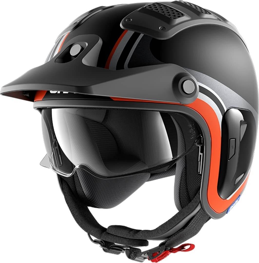 SHARK Motorradhelm X-DRAK 2 HISTER Mat KAO, Schwarz/Rot, S von SHARK