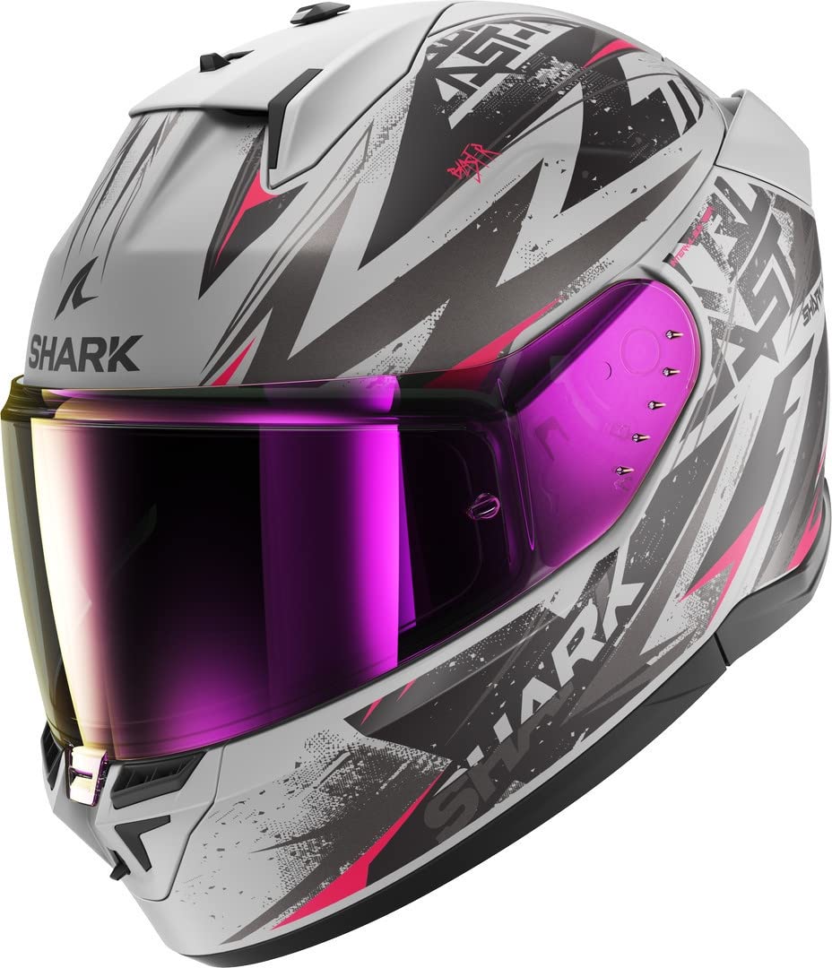 SHARK, Integraler Motorradhelm D-SKWAL 3 Blast-R Matt Grey / Purple SVK, M von SHARK