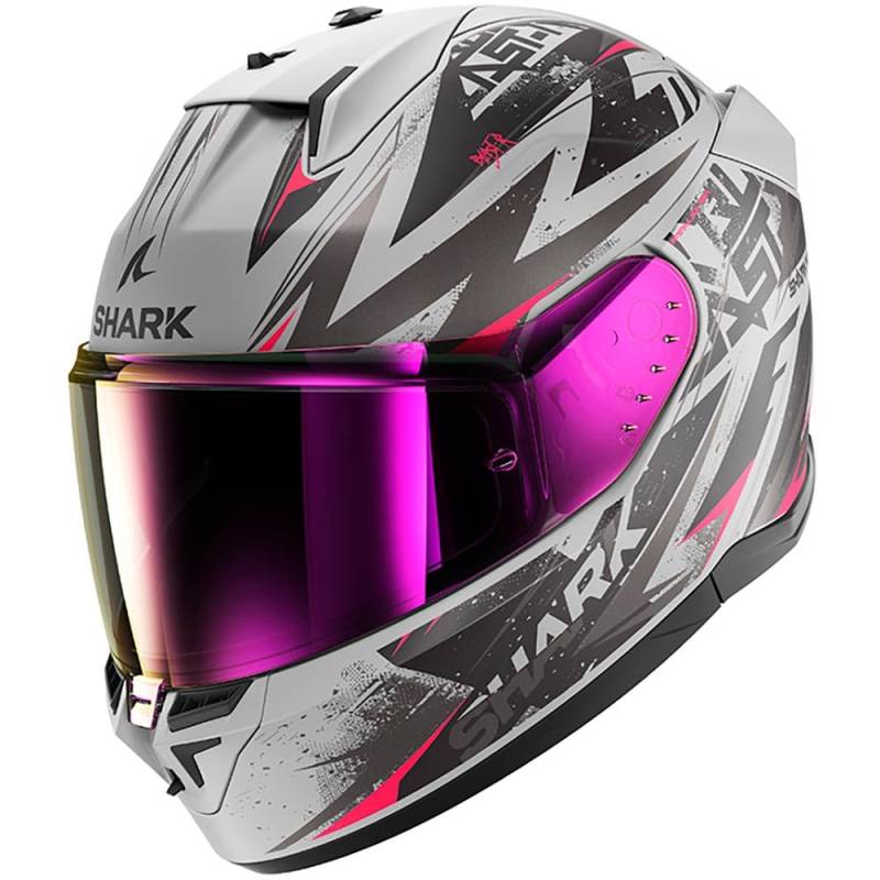 SHARK, Integraler Motorradhelm D-SKWAL 3 Blast-R Matt Grey / Purple SVK, S von SHARK